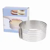 Bakformar 9,5-12 tum rund form rostfritt stål mousse ring justerbar infällbar skiktad brödkaksskivverktyg diy bageri