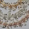 Wedding Hair Jewelry SLBRIDAL Handmade Rhinestones Crystal Pearls Floral Leaf Bridal Wedding Tiara Headband Headpieces Women Jeweley Hair accessories 231128