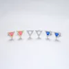 Designer Colorful Opal Triangle Stud Earrings Women Luxury Brand Colorful Gems 3A Zircon s925 Silver Earrings Female Wedding Party Jewelry Valentine's Day Gift