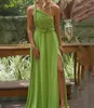 Casual Dresses Elegant Dress Women Summer 2023 Fashion Single Room Strap Green Sexy Party Long Basic Vestidos Streetwear