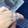 Stud Earrings Women's 925 Silver Inlaid Natural Aquamarine Exquisite Workmanship Stylish And Simple Design