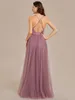 Party Dresses Elegant Evening Dress V Neck Sleeveless Embroidery Floor Length With Spaghetti Straps 2023 Ever Pretty Of Orchid Bridesmaid