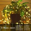 76ft 200leds Outdoor Christmas String Lights Fairy Light 8 Modes Green Wire LED Strings Waterproof Twinkle Lighting Warm White Mulit