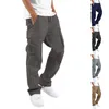 Calças de brim femininas elegantes e práticas calças esportivas masculinas com cintura elástica multi bolso design tecnologia de absorção de suor