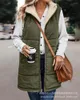Women's Vests Double-Sided Cardigan Coat Zipper Design Versatile Longline Trend Hooded Cotton-padded Women Jacket Vest Puffer