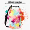 External Frame Packs Green TPU Outdoor Beach Swimming Bag Adjustable Sports Surf Waterproof Ink Splash Design 2L5L8L 230427