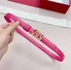 Cinturón de diseñador de lujo para mujer, cinturón de cuero rosa, cinturones con letras a la moda, pretina para mujer, faja de 2,0 cm de ancho, hebilla rosa de alta calidad