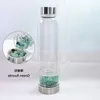 Bottiglia d'acqua in vetro di quarzo cristallo naturale frantumato obelisco di quarzo bacchetta bottiglie di energia curativa tappo in acciaio inossidabile Qpgaa