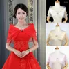 Scarves Three-layer Curling Shawl Lady Elegant Bridal Sheer Mesh Rhinestone Embellished V Neckline For Wedding Prom Special