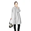Women's Trench Coats Miyake Fashion Pleated Cotton Jacket Medium-length Fall Winter Temperament Burst Down Simple Leisure