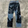 Damesjeans Europese en Amerikaanse stijl Wide Foot Angel Patroon Y2K Jean's Autumn Winter Gedrukte modieuze etnische broek 230427