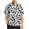Chemises décontractées pour hommes, motif vache, léopard, imprimé hawaïen, manches courtes, confortable, haut cardigan haut de gamme