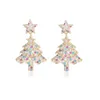European and American Style Fashionable Temperament New Earrings with Colorful Zircon Inlay for High-end Christmas Gifts Christmas Tree Earrings