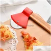Fruit Vegetable Tools Axe Bamboo Handle Pizza Cutter Rotating Blade Home Kitchen Cutting Tool Inventory Wholesale Drop Delivery Ga Dhgol
