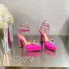 Designer-Mode Sexy Damen Sandalen Hochzeit Schuhe Party Love Button Wasser Diamant High Heel Wasserdicht 10 Farbe