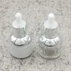 Flacone per siero in vetro da 30 ml Flaconi contagocce per imballaggio cosmetico trasparente bianco perla con tappo in plastica Fpswh