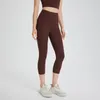 AL0LULU com logotipo cortado leggings calças de yoga cintura alta hip lift calças esportivas de fitness