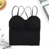 Yoga Outfit Sexy Cross Strap Sports Bra Femmes Antichoc Respirant Athlétique Fitness Running Gym Gilet Tops Sportswear Crop Push Up Top