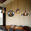 Hanglampen moderne vintage lichten Amerikaans barnsteenglas LED -lamp E27 lichte eetkamer keuken huisdecor planetarium