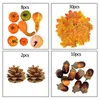 Dekorativa blommor 50st. Fall Holiday Decoration Simulation Pumpkin Maple Pine Cones Acorns Christmas Thanksgiving Party Home Decor