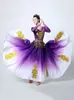 Scen Wear 540 graders prestanda Spanisk dansdräkt för kvinnor Klassisk Gypsy Flamenco Dress Big Swing Bullfight