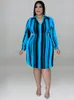 Robes Wmstar grande taille robes femmes automne vêtements rayé évider taille élastique élégant Midi chemises robe en gros livraison directe