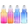 5ml Gradient Color Glass Bottles Perfume Essential Oil Roller Bottle with Stainless Steel Roller Balls Container Packaging Bdoau