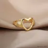 Wedding Rings Cute Hollow Big Heart Ring For Women Adjustable Love Heart Finger Rings Wedding Ring Jewelry Valentine's Day Gift R231128