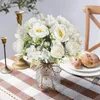 Decorative Flowers Artificial White Silk Hydrangea Peony Wedding Party Flower Bundle Home Vase Diy Christmas Wreath Scrapbooking