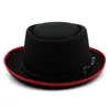 Ampla borda chapéus balde chapéus mulheres homens torta de porco chapéu pai lã plana fedora chapéu para senhora cavalheiro jogador barcor trilby chapéu tamanho 58cm 231127