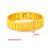 Bracelets de charme Bracelet en or jaune 24 carats 16 mm Couleur Coeur Fleur Femmes et hommes Cadeaux de bijoux de fête de mariage