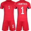 국가 대표팀 23 24 벨기에 골키퍼 1 Thibaut Courtois Jerseys 축구 세트 남자 어린이 긴 슬리브 GK 12 Simon Mignolet 13 Koen Casteels Matz Sels 축구 셔츠 키트