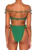 Costumi da bagno da donna Sexy Solid Women 2023 Fashion Bikini arruffato Set due pezzi Perizoma Bather Costume da bagno Summer Beachwear Backless