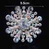 Crystal Snowflake Brooch Vintage Silver Rhodium Plated Wedding Bridal Bouquet Brooch Pin Hot Selling Elegant Banquet Pin For Lady LL