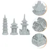 Decorazioni da giardino 3 pezzi Pagoda Statua Torre Lanterna di pietra giapponese Figure in miniatura Scultura per paesaggio fatato