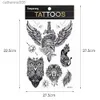 Tatouages Autocollants de dessin colorés Autocollant de tatouage imperméable animal coloré 3D WolfSnakeOwl Tatouage temporaire 2716 cm Plus Taille Femmes Hommes Body Art Bras Faux TatooL231