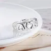 Cluster Rings 925 Sterling Silver Romantic Heart for Women Storlek 7 8 9 Fashion Party Wedding Accessories Jewel Christmas Gifts