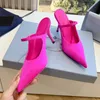 Stiletto heels Sandals Designers shoes Satin Pointed Slingback womens dress shoes 9CM high heeled pumps Luxury Designer Sandal 35-42 with box