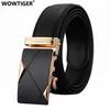 أحزمة WOWTIGER MEN MAND AUTOMATION Automatic Buckle Leather Man Cinturones Hombre Cinto Belt Alloy Buckle Buckle Buckle للرجال 231128