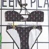 Stampa di design Abbigliamento da spiaggia Costume da donna alla moda Halter Costume da bagno a due pezzi Bikini da viaggio da spiaggia con imbottitura