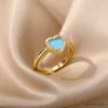 Fedi nuziali Anelli per donne Ragazze Dolce romantico Cuore carino Zircone Colore Anello a forma di cuore Festa Anelli per dito giornalieri Gioielli da sposa Regalo R231128