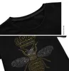 T-shirts pour hommes 2023 Été Hommes T-shirt noir Hip Hop Homme Couronne Bee Skull Diamant Mode Strass