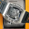 Designer Ri Mlies Luxury Watchs Mens Mechanical Watch RM052 Ghost Classic Shape of Hollow Skull är dominerande och oinhibiterad. Schweizisk rörelse wris