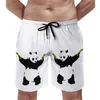 Herr shorts rolig panda grafik 3d tryck sommar snabb torr simning överdimensionerade avslappnade strandbyxor trend män kläder