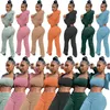 Calças femininas de duas peças WJFZQM Tracksuit Mulheres 3 Ternos desportivos Skinny Tank Tops Bodycon Jogger Sweatpant Manga Longa Zipper Casaco Combinando