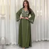 Etnische kleding Eid moslim abaya voor vrouwen feestjurken Jalabiya borduurwerk Ramadan Marokko Dubai Abaya Kaftan Islam vestidos Arabisch lang