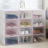 Bins White Flip S förtjockade transparent lådfodral plast Es Stackbar Box Organizer Box Storage Shoe Rack W0428