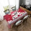 Table Cloth Christmas Red White Plaid Santa Kitchen Supplies Living Room Coffee Home Decor Dining Waterproof Tablecloth