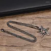 Collares colgantes Punk Retro Star Hombres Collar Moda Acero inoxidable Personalizado Hueco Cool Thing Hiphop Joyería de moda