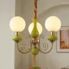 Pendant Lamps French Retro Fruit Green Chandelier Minimalist Bedroom Living Room LED Ceiling Hanging Restaurant Pastoral Lights